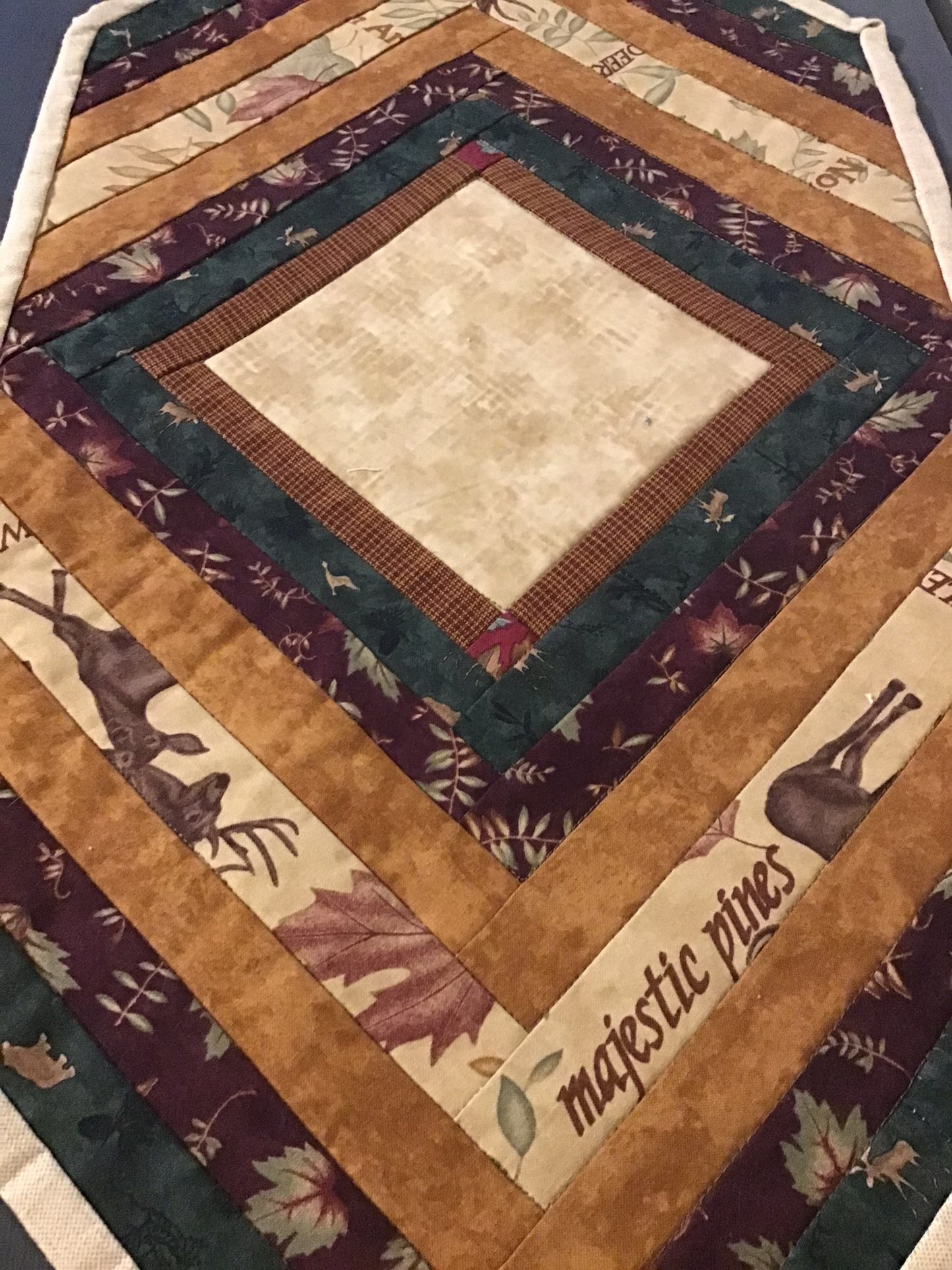 Quilted Table Runner 26 - Browns & Beige