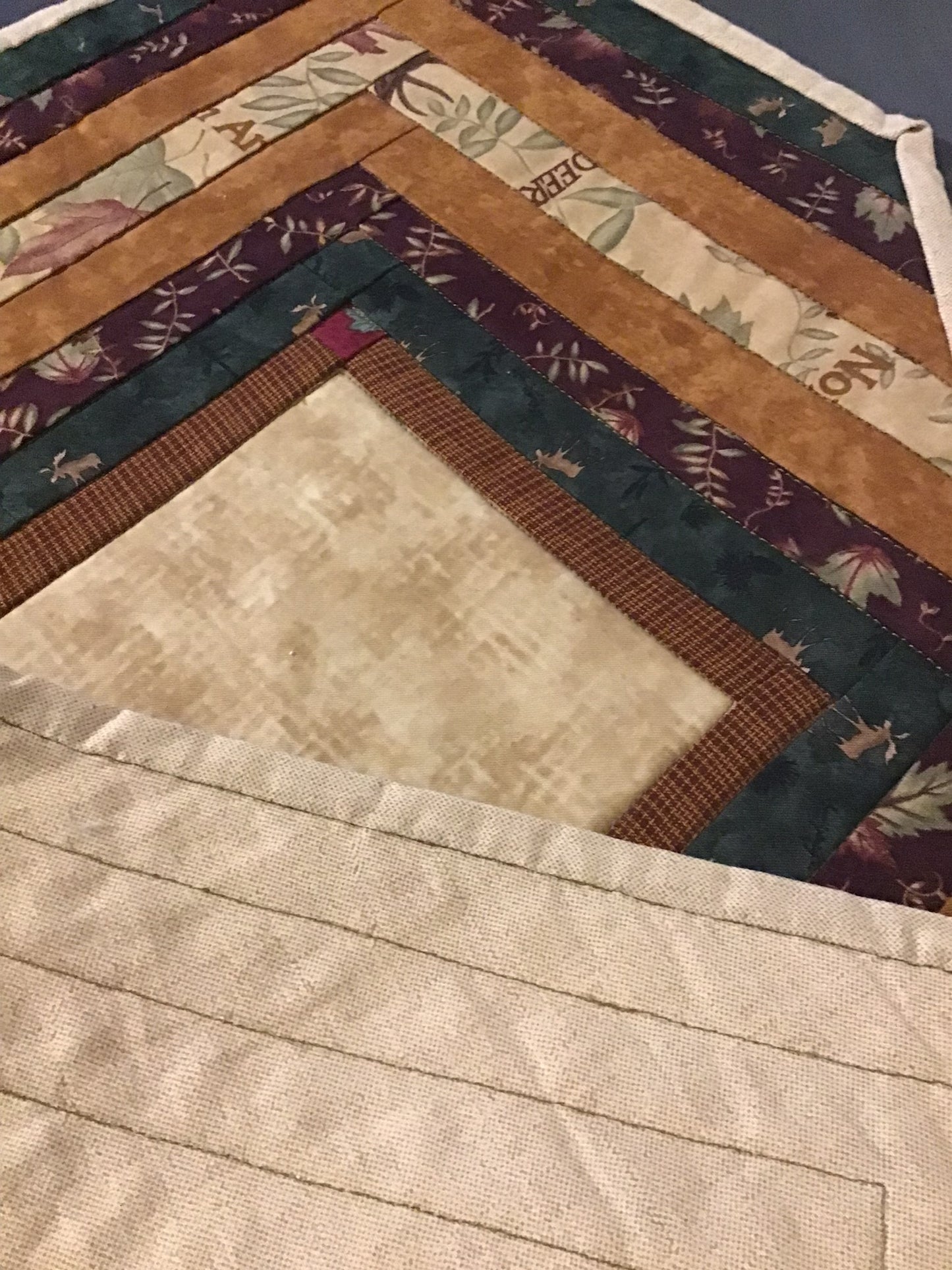 Quilted Table Runner 26 - Browns & Beige