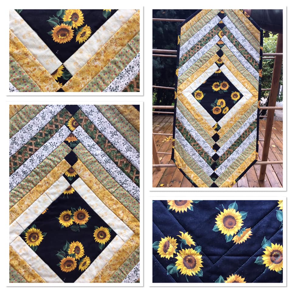 Quilted Table Runner 13 - Sunflowers 2